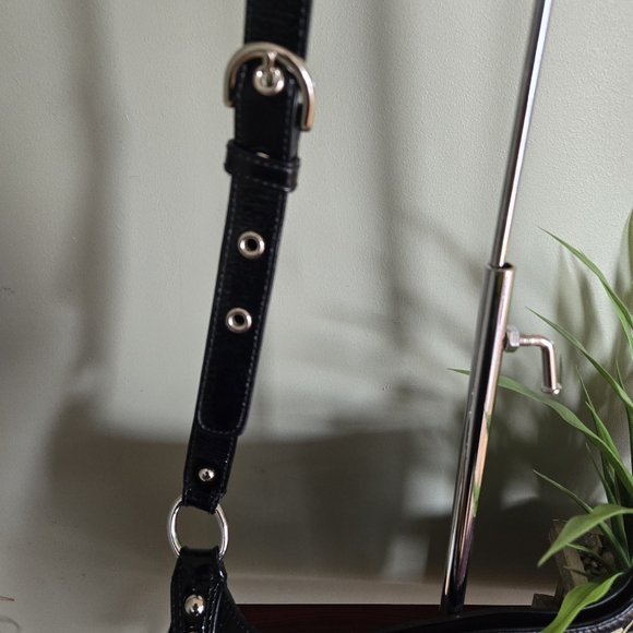 Coach Penelope Signature Sateen Hippie Crossbody Bag Black/Tan - Picture 4 of 11